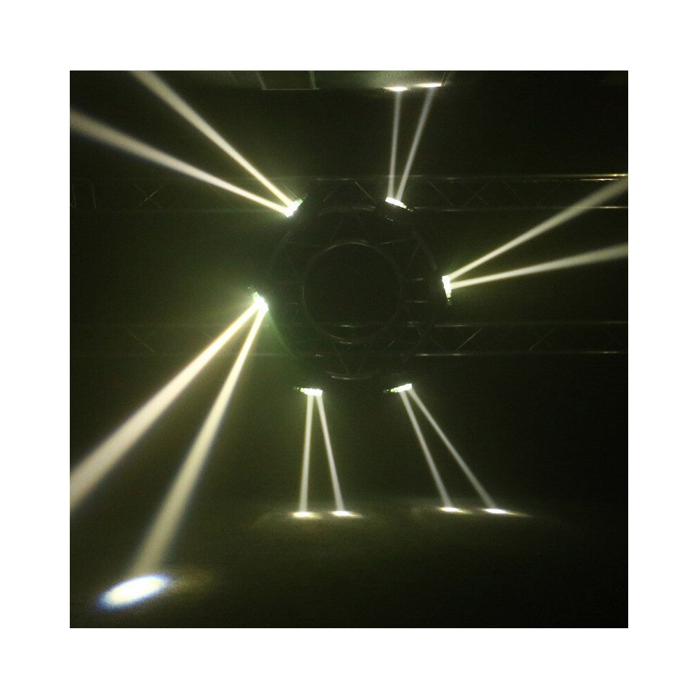 BoomTone DJ 8 CREE 10 W RGBW 4-in-1 LEDs beam effect light show with 2 x 4 lenses, 360° rotation