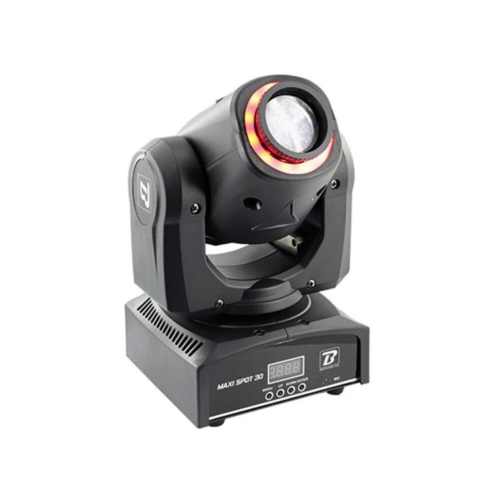 BoomTone DJ 30 W high brightness lyre spot with RGB LED ring, Strobe effect, 7 color & 7 Gobos wheels
