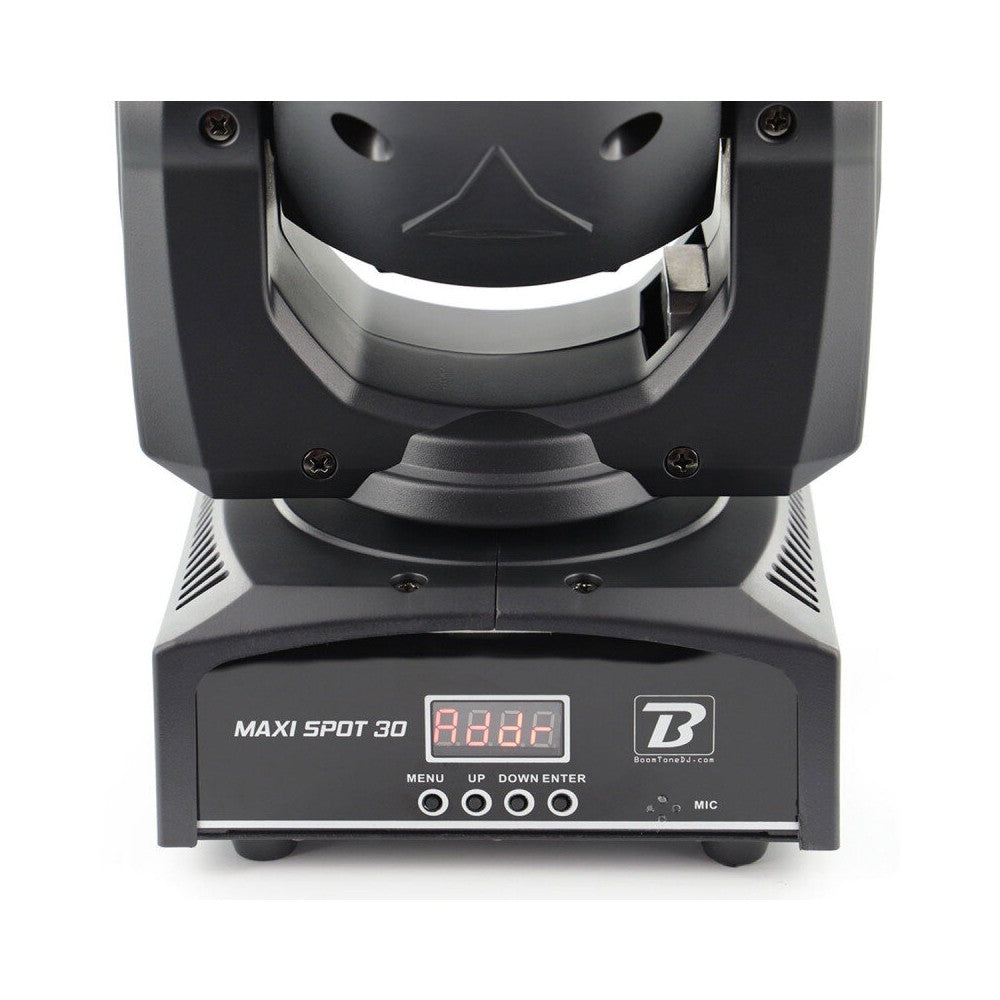 BoomTone DJ 30 W high brightness lyre spot with RGB LED ring, Strobe effect, 7 color & 7 Gobos wheels