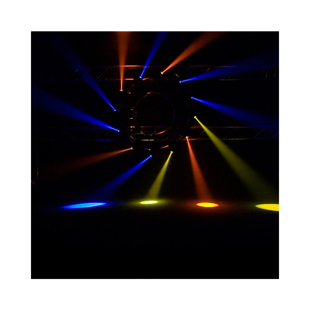 BoomTone DJ 30 W high brightness lyre spot with RGB LED ring, Strobe effect, 7 color & 7 Gobos wheels