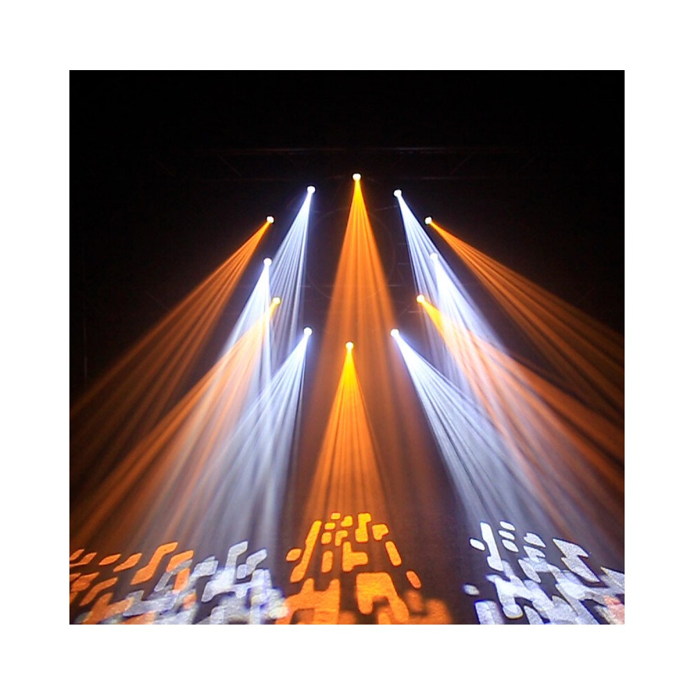 BoomTone DJ 30 W high brightness lyre spot with RGB LED ring, Strobe effect, 7 color & 7 Gobos wheels