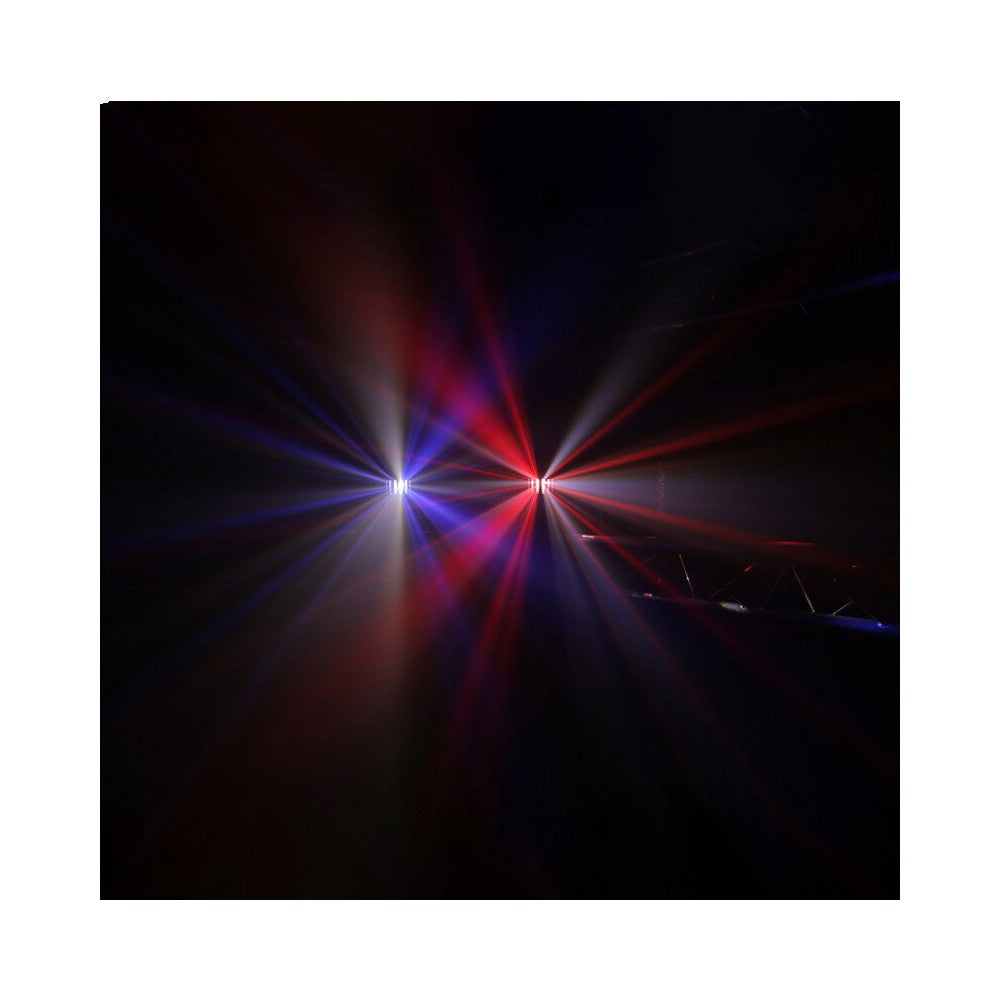 BoomTone DJ Lighting stand with 2 projectors of 9 multicolored RGBW 1 W LEDs and 2 Nano Derby of 12 W each