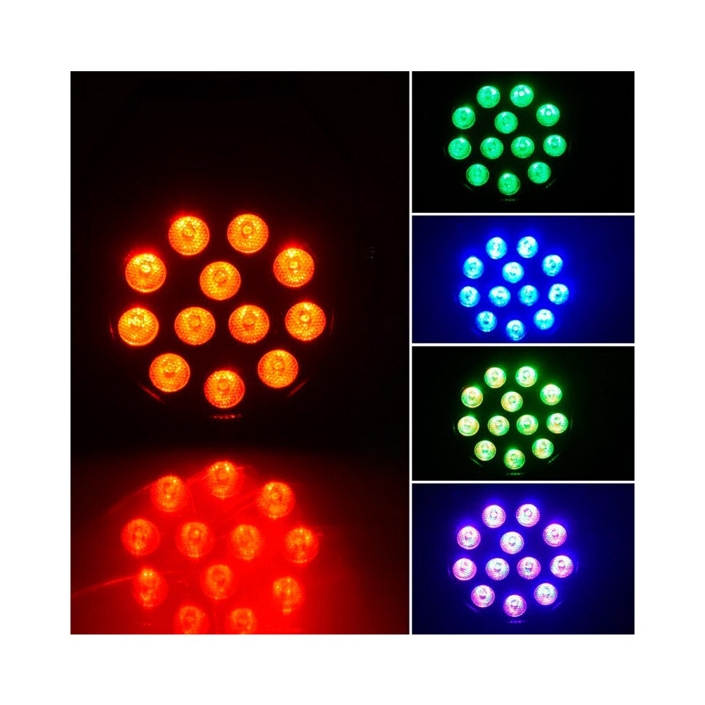 BoomTone DJ 12 x 3 W RGB 3 en 1 PAR LEDs con mando a distancia