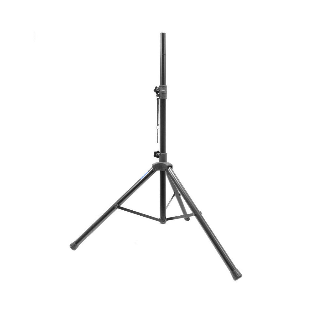 BoomTone DJ 2 soportes metálicos negros para altavoces con funda, altura 100 - 160 cm, carga máx. 30 kg cada uno