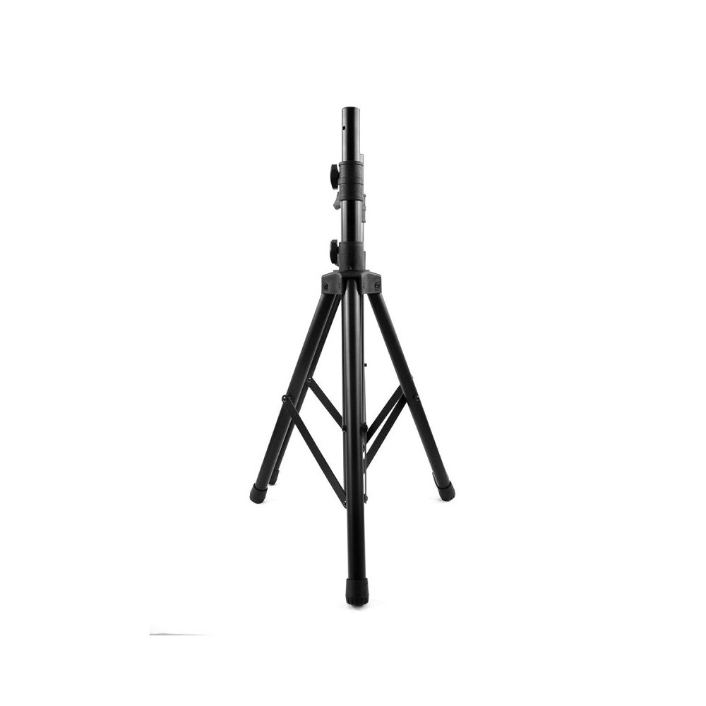 Soportes para altavoz BoomTone DJ 2 de metal negro, altura 72 - 130 cm, carga máx. 30 kg cada uno
