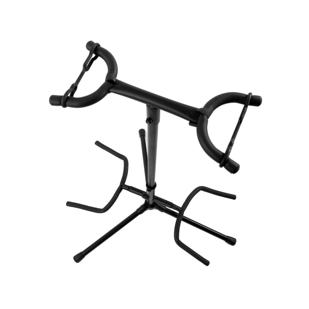 BoomTone DJ Doble soporte para guitarras, cabezal y patas plegables, altura regulable