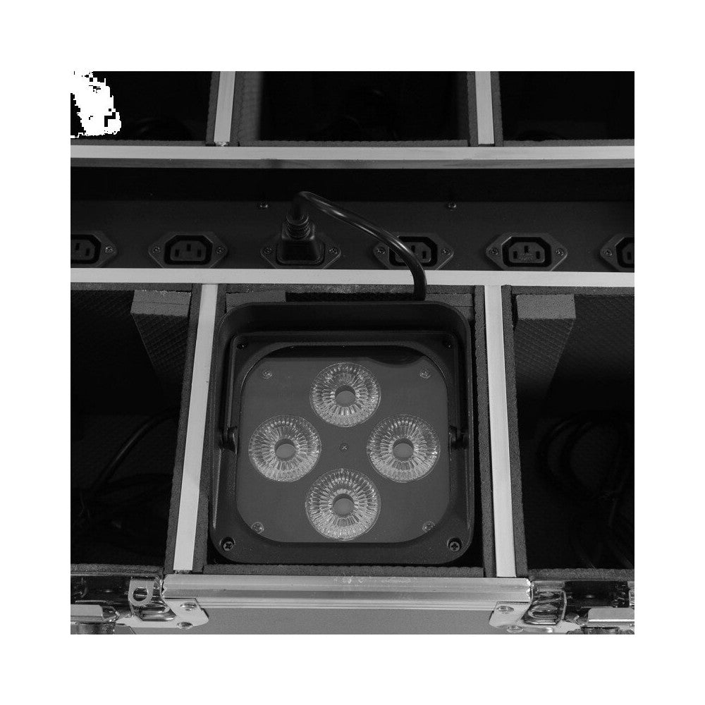 BoomTone DJ Pack de 6 proyectores EZBOX 4x15W + maleta de transporte y carga