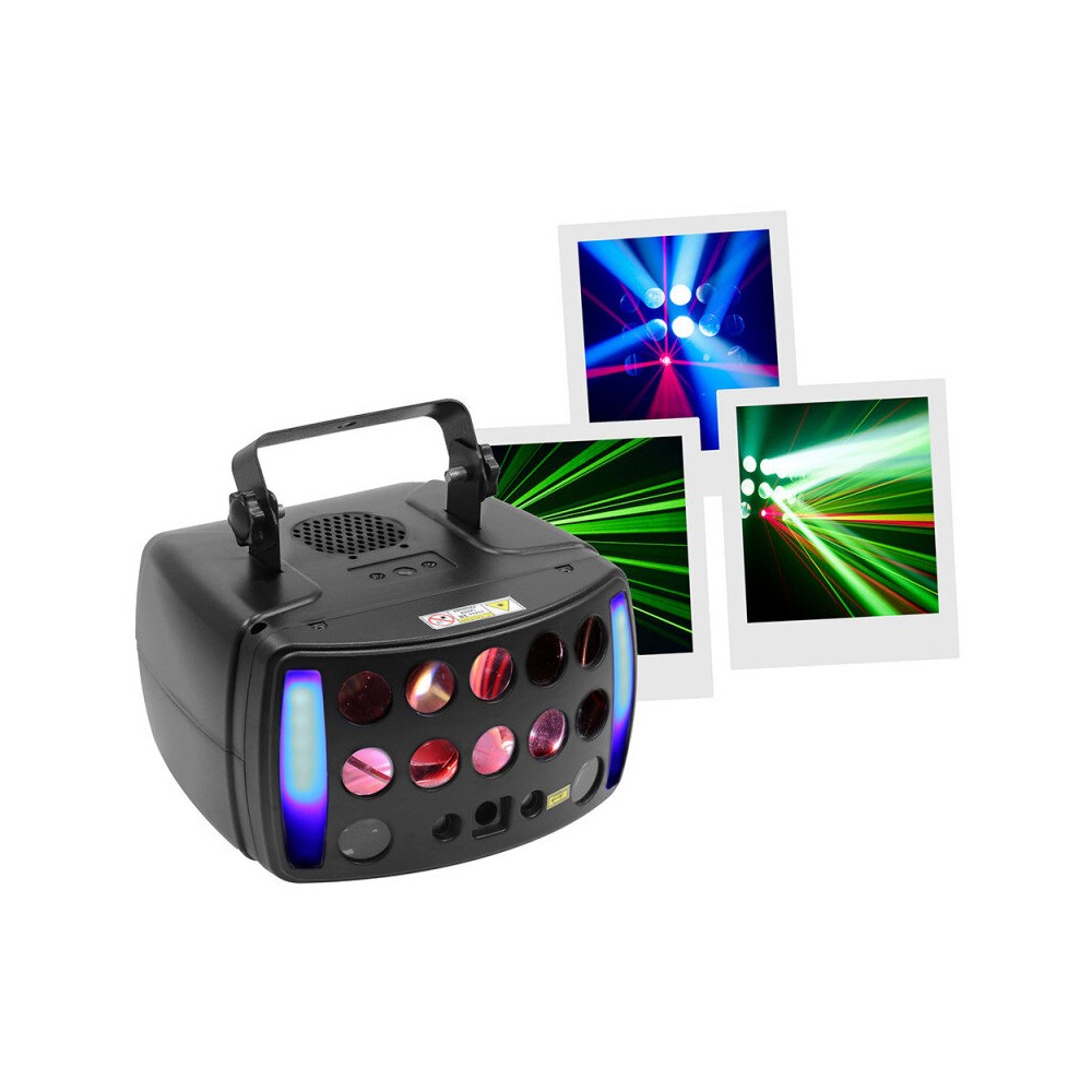 BoomTone DJ 4-in-1 LED effect: colored beams, red and green laser, party animation and Strobe