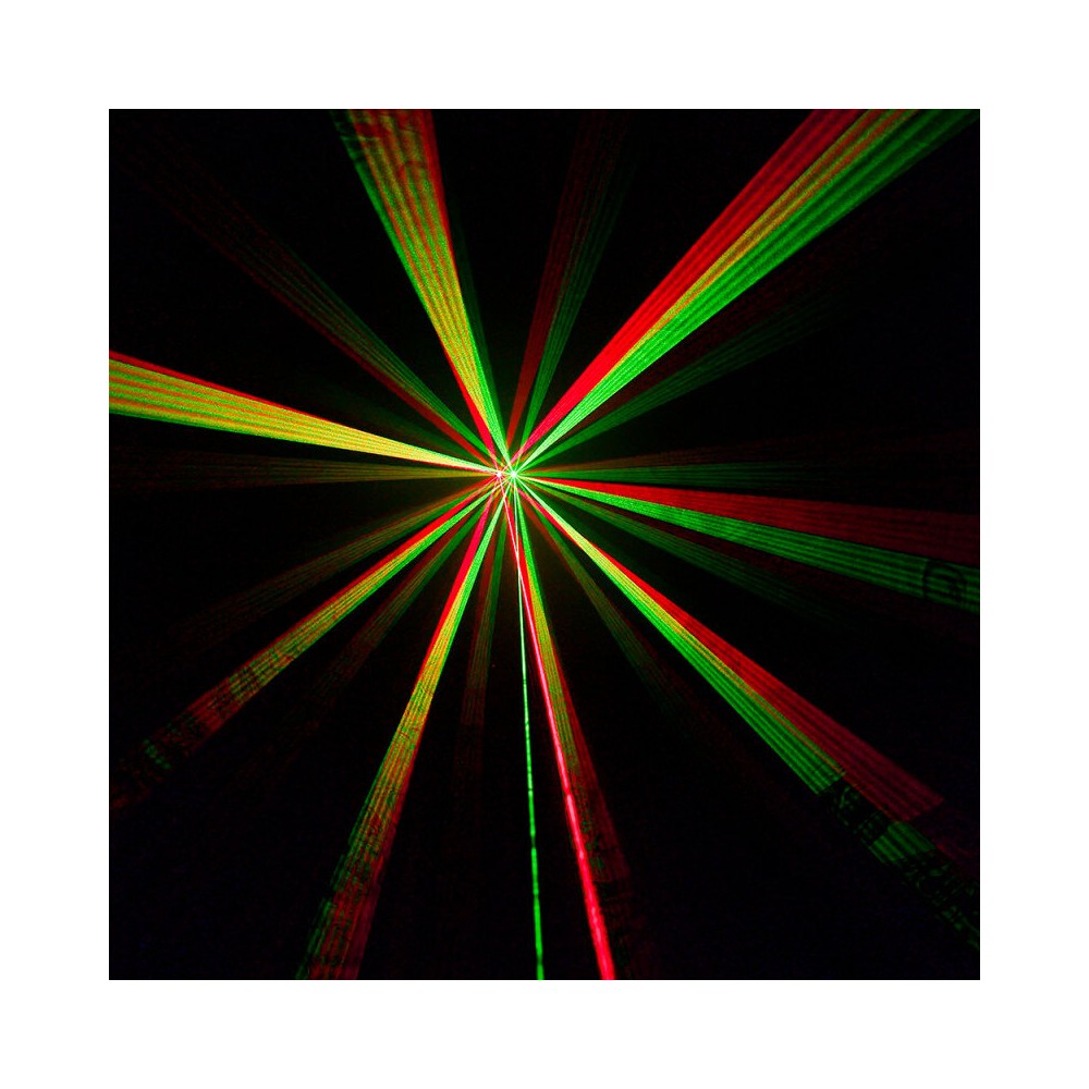 BoomTone DJ Efecto LED 4 en 1: haces de colores, láser rojo y verde, animación de fiesta y estroboscopio