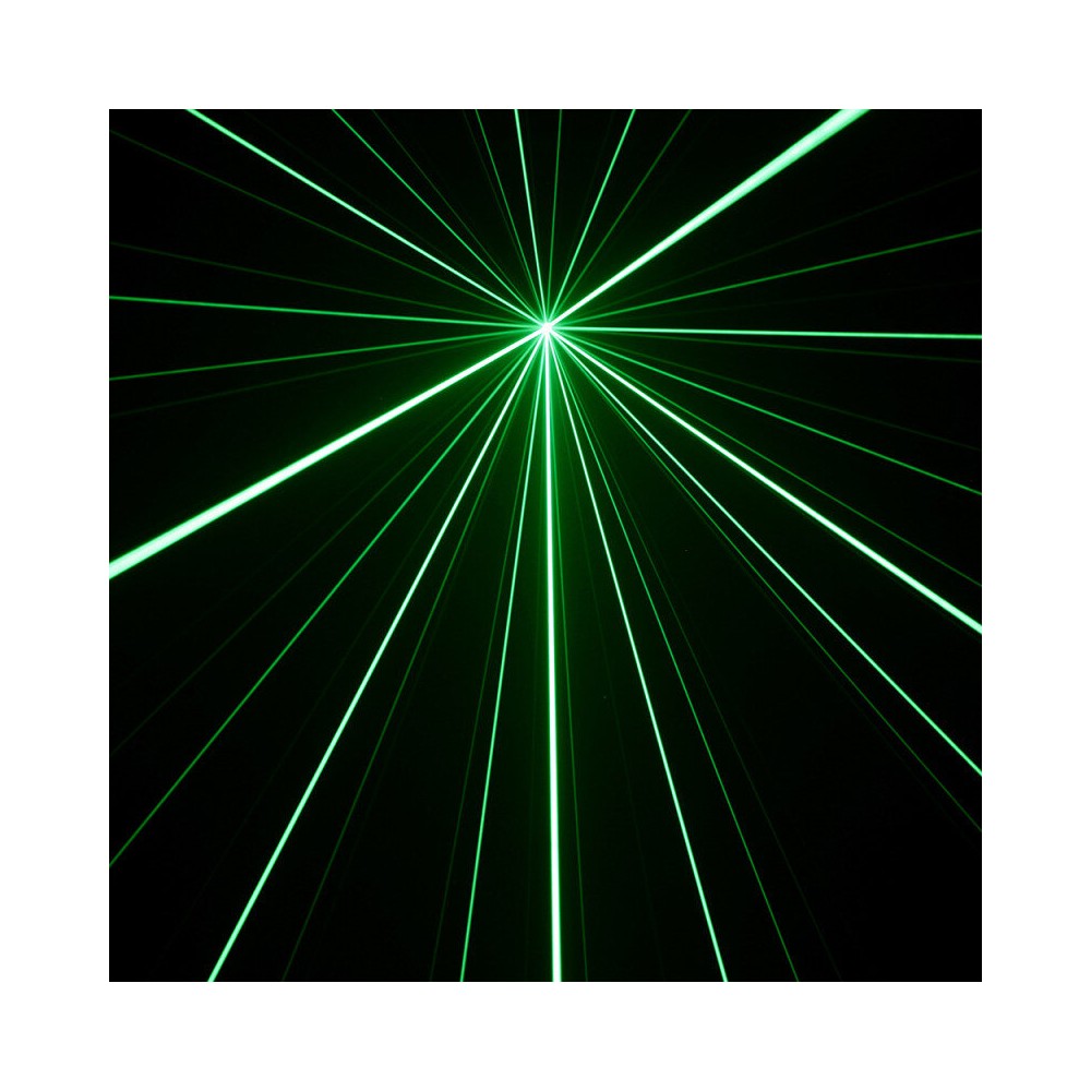 Efecto LED BoomTone DJ 2 en 1, efecto giratorio Honeycomb y efecto láser multipunto verde.