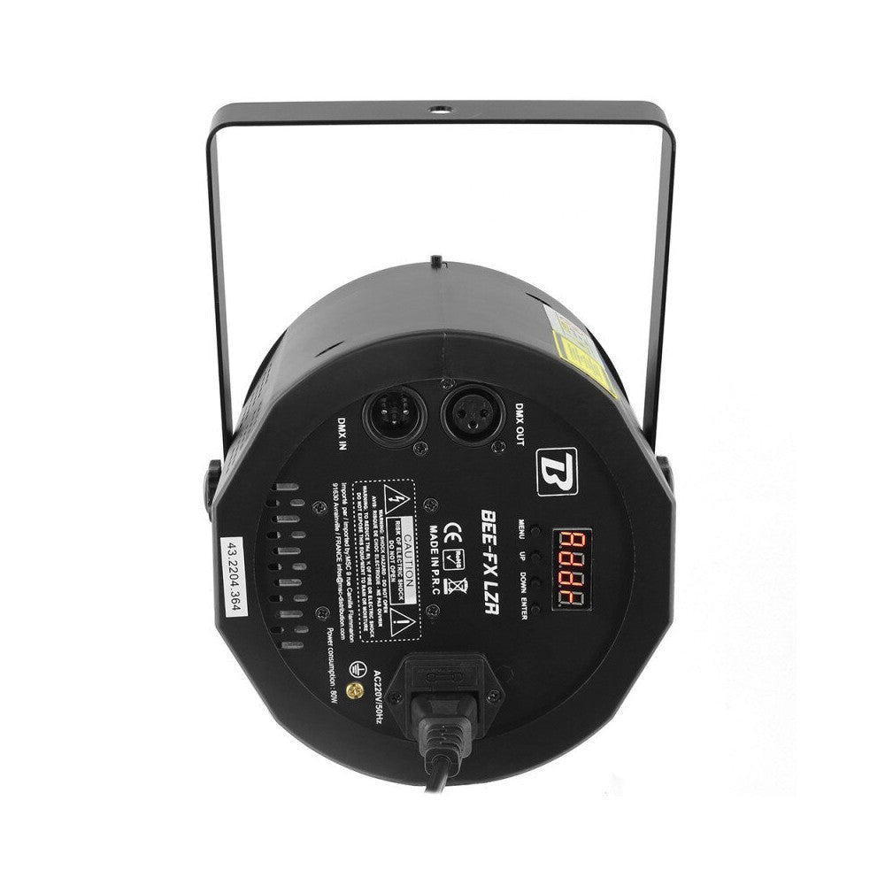 Efecto LED BoomTone DJ 2 en 1, efecto giratorio Honeycomb y efecto láser multipunto verde.