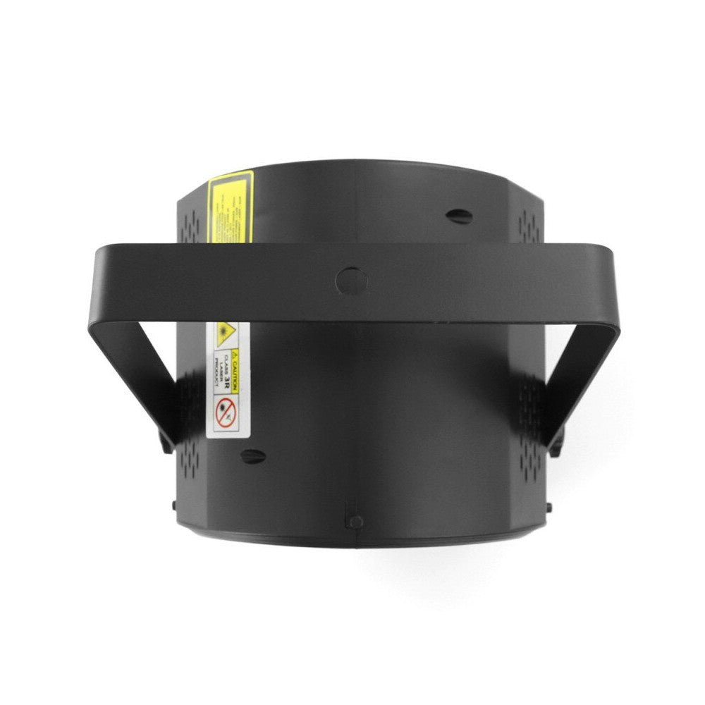 Efecto LED BoomTone DJ 2 en 1, efecto giratorio Honeycomb y efecto láser multipunto verde.