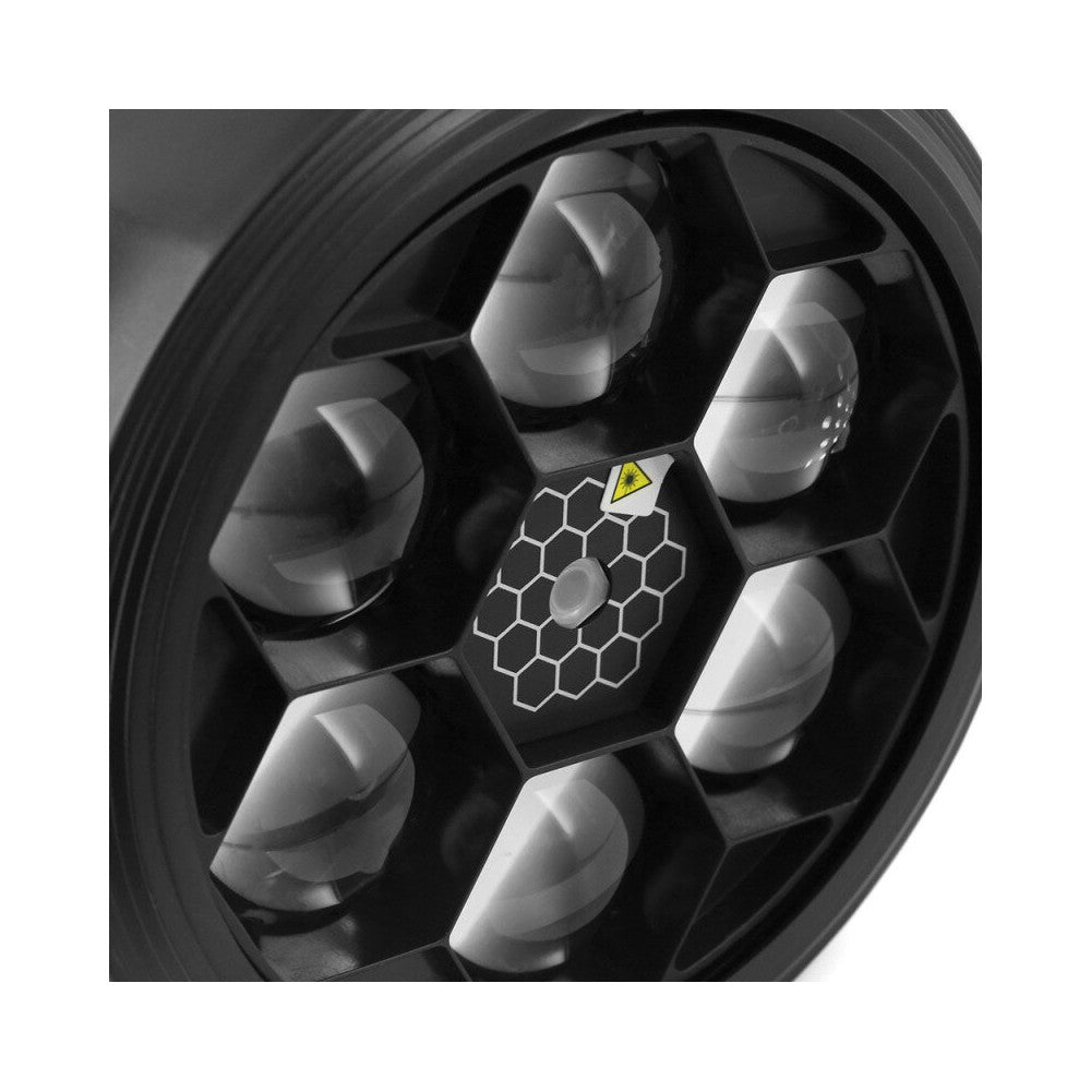 Efecto LED BoomTone DJ 2 en 1, efecto giratorio Honeycomb y efecto láser multipunto verde.