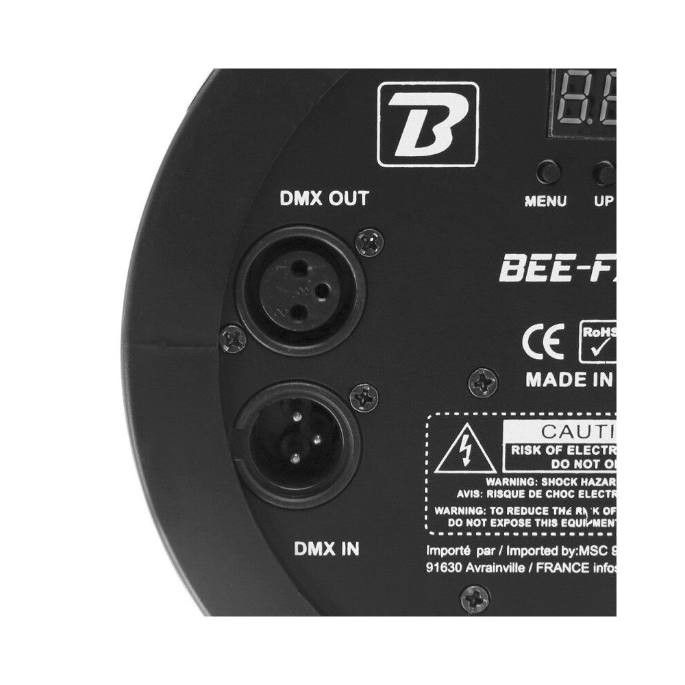 Efecto LED BoomTone DJ 2 en 1, efecto giratorio Honeycomb y efecto láser multipunto verde.
