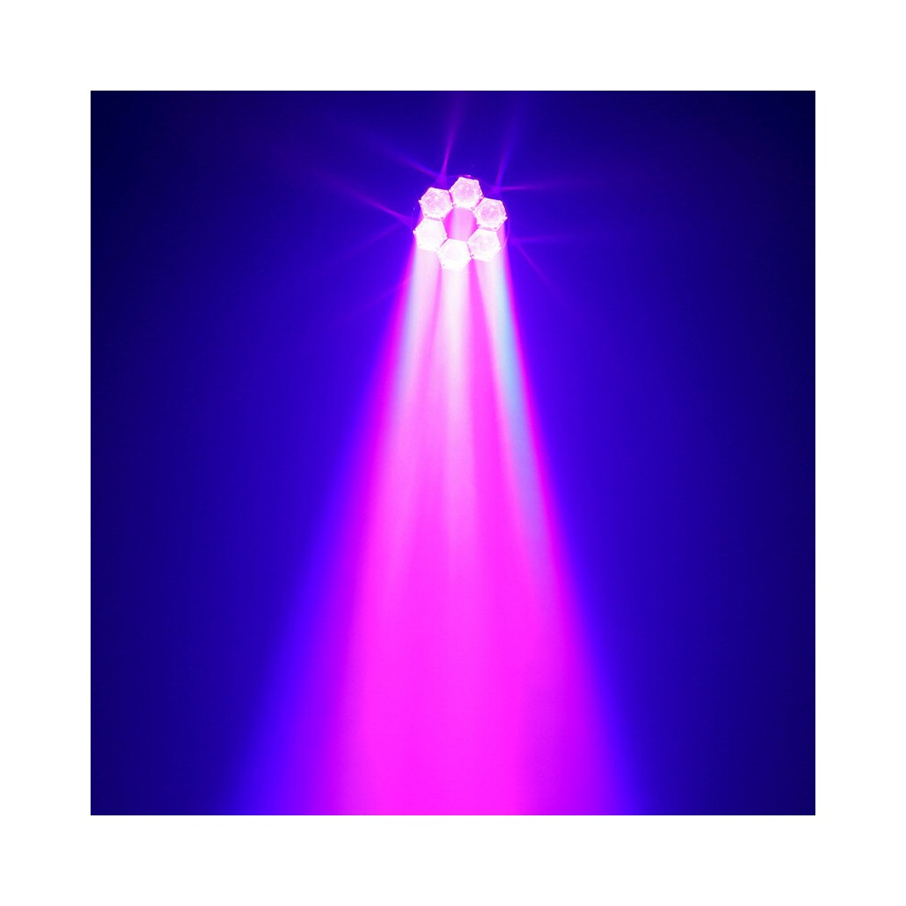 Efecto LED BoomTone DJ 2 en 1, efecto giratorio Honeycomb y efecto láser multipunto verde.