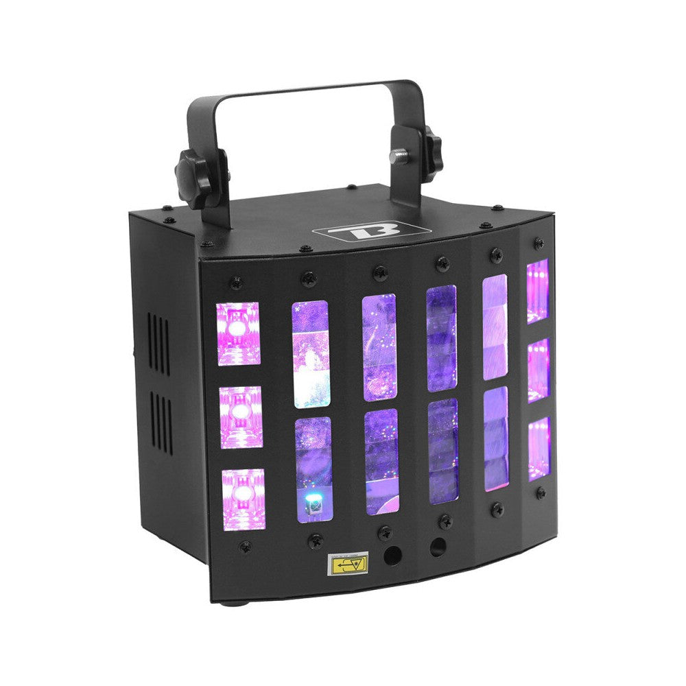BoomTone DJ 4-in-1 LED effect: UV, Multicolor Derby, Strobe and multipoint laser