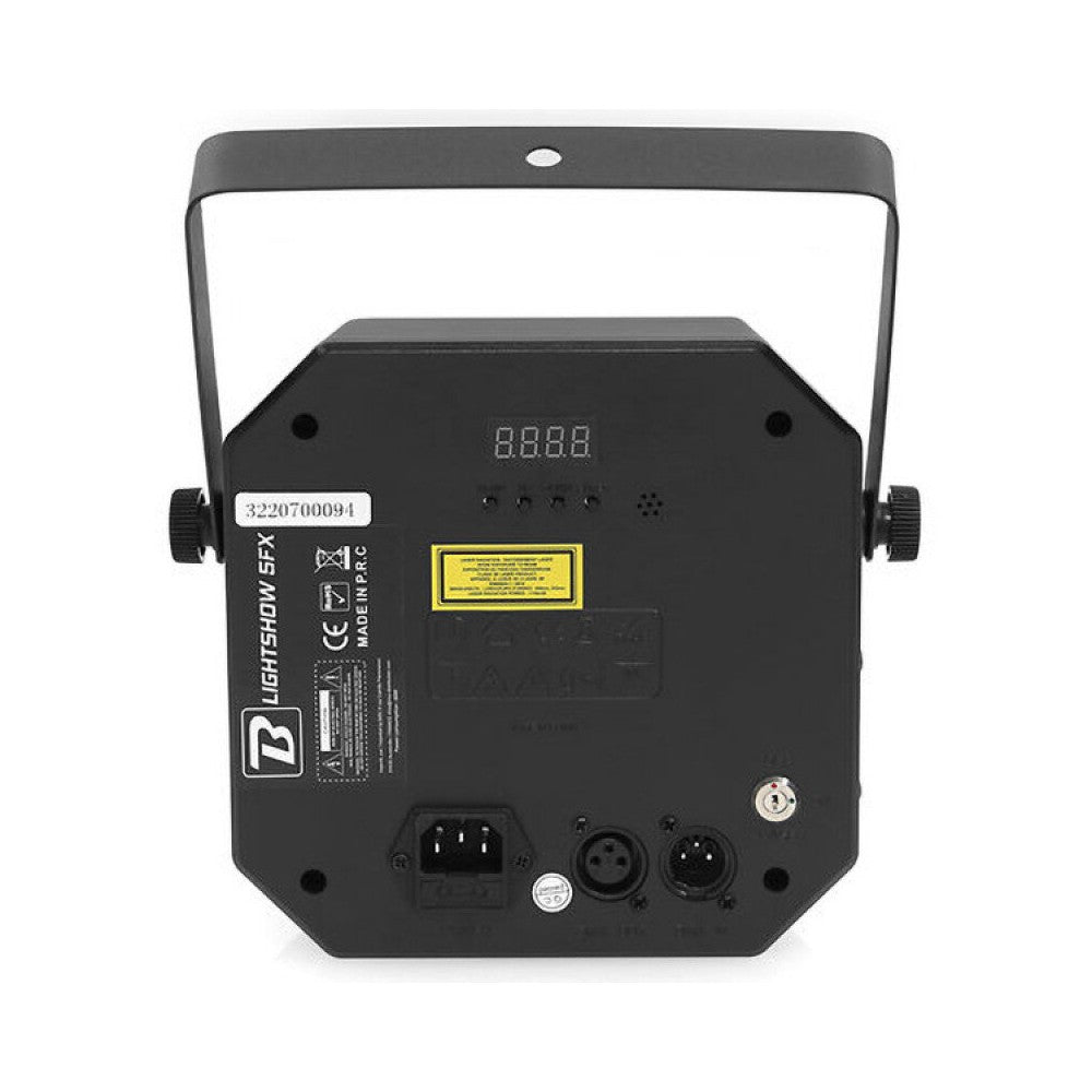 BoomTone DJ 5-in-1 light show: strobe, crystal ball, UV, laser and LED wash, 18 DMX channels,  remote control