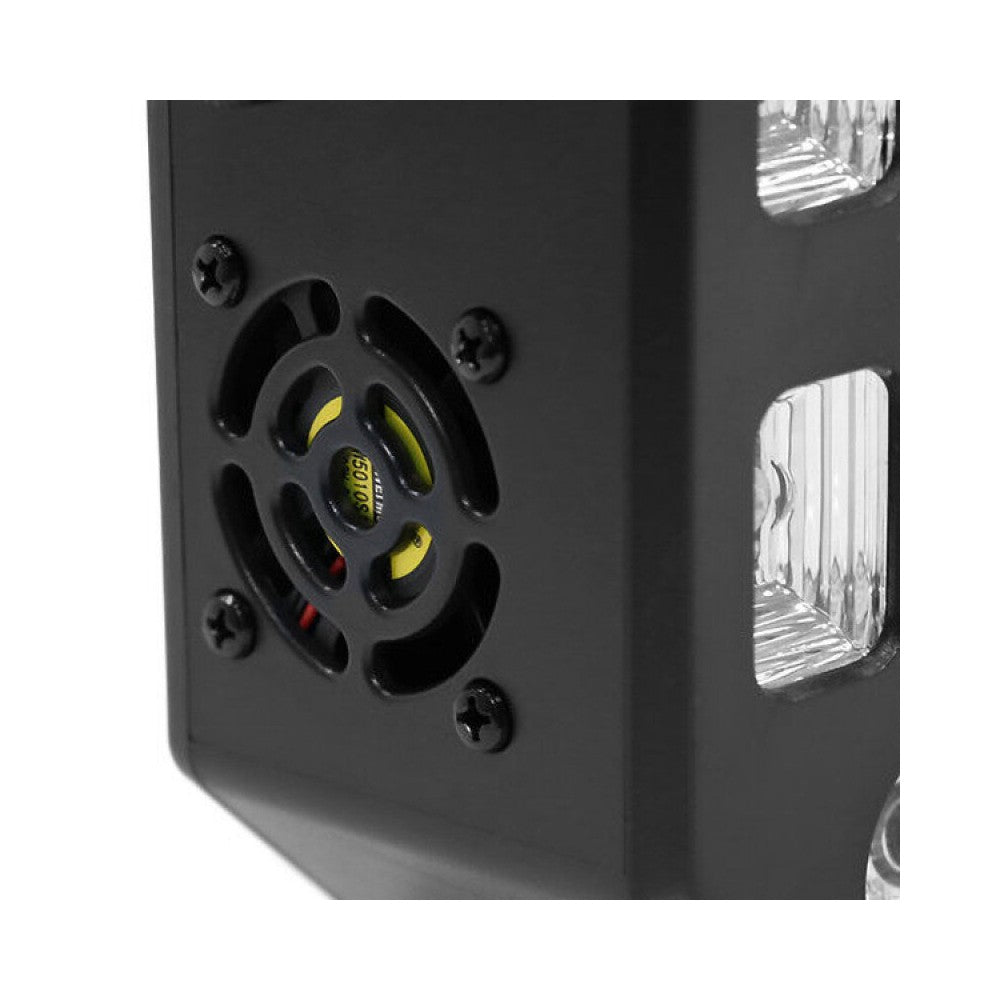 BoomTone DJ 5-in-1 light show: strobe, crystal ball, UV, laser and LED wash, 18 DMX channels,  remote control