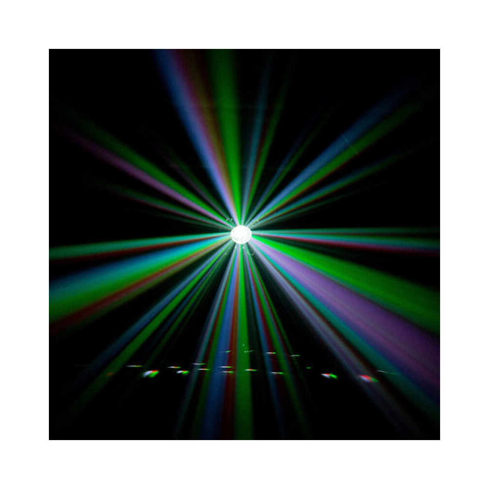 BoomTone DJ 5-in-1 light show: strobe, crystal ball, UV, laser and LED wash, 18 DMX channels,  remote control