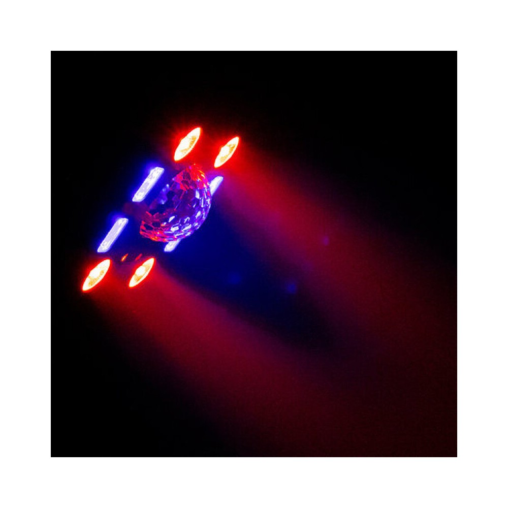 BoomTone DJ 5-in-1 light show: strobe, crystal ball, UV, laser and LED wash, 18 DMX channels,  remote control