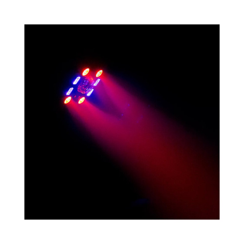 BoomTone DJ 5-in-1 light show: strobe, crystal ball, UV, laser and LED wash, 18 DMX channels,  remote control