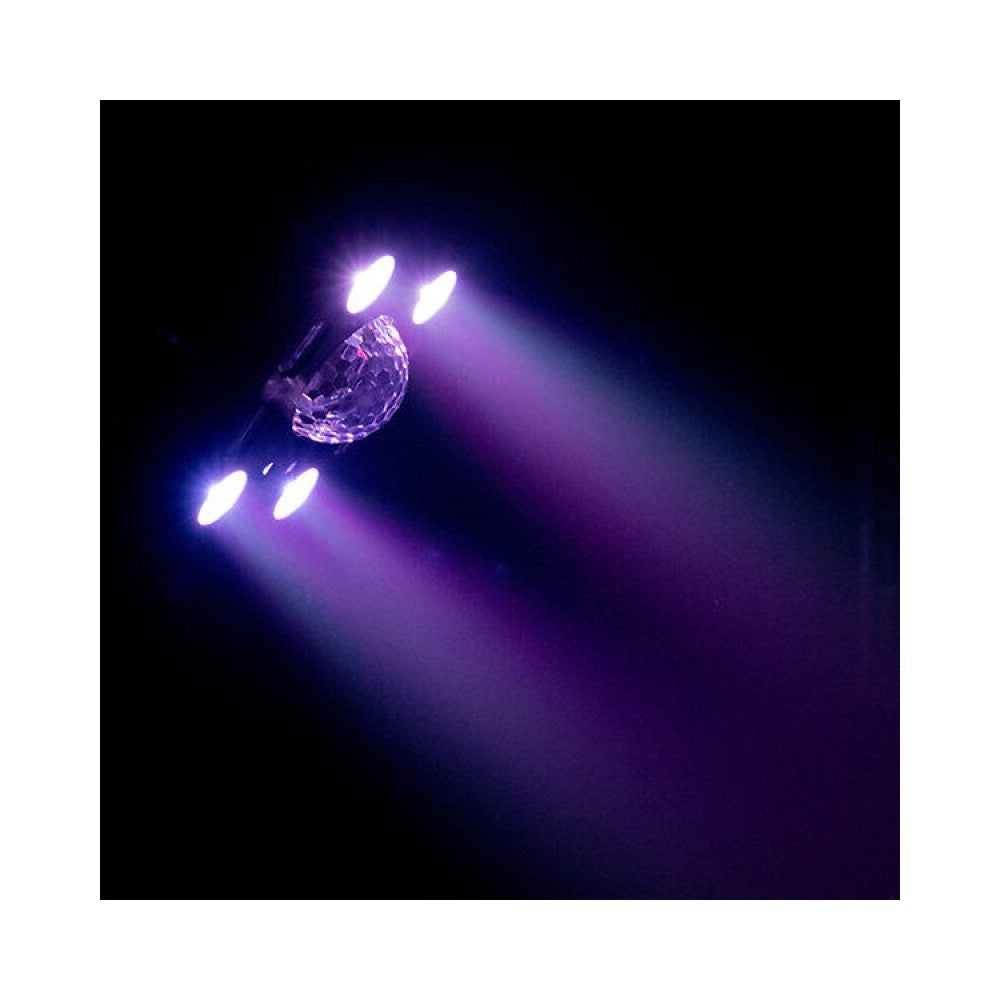 BoomTone DJ 5-in-1 light show: strobe, crystal ball, UV, laser and LED wash, 18 DMX channels,  remote control