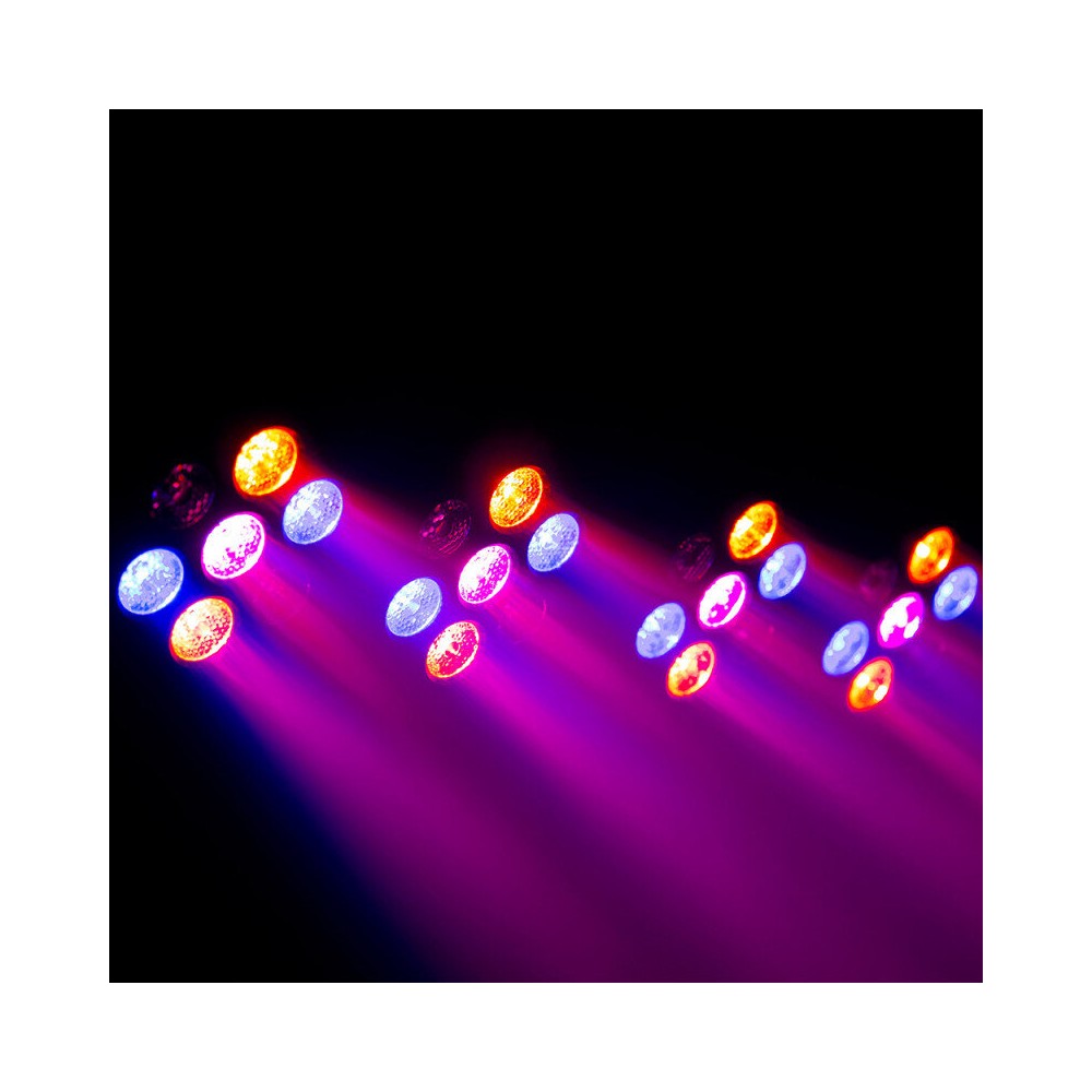 BoomTone DJ Wash type LED light show equipped with 28 RGB LEDs, delivered with height-adjustable tripod