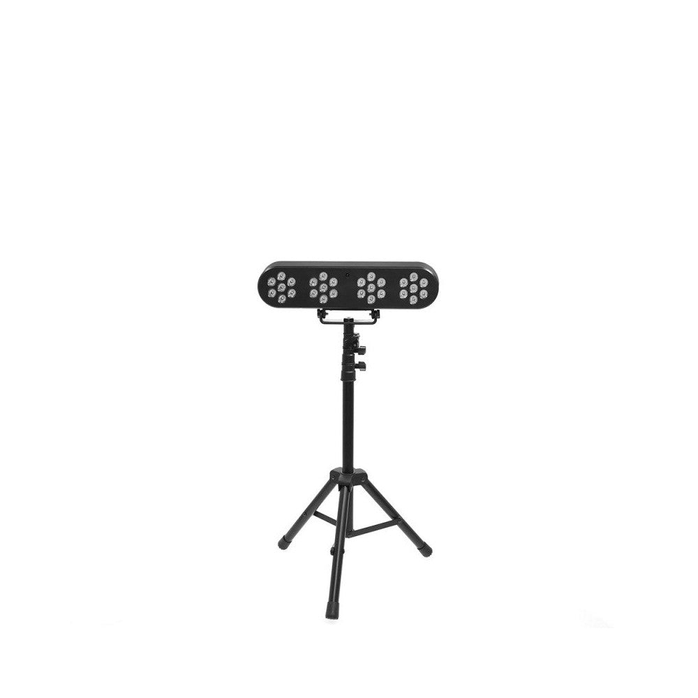 BoomTone DJ Wash type LED light show equipped with 28 RGB LEDs, delivered with height-adjustable tripod