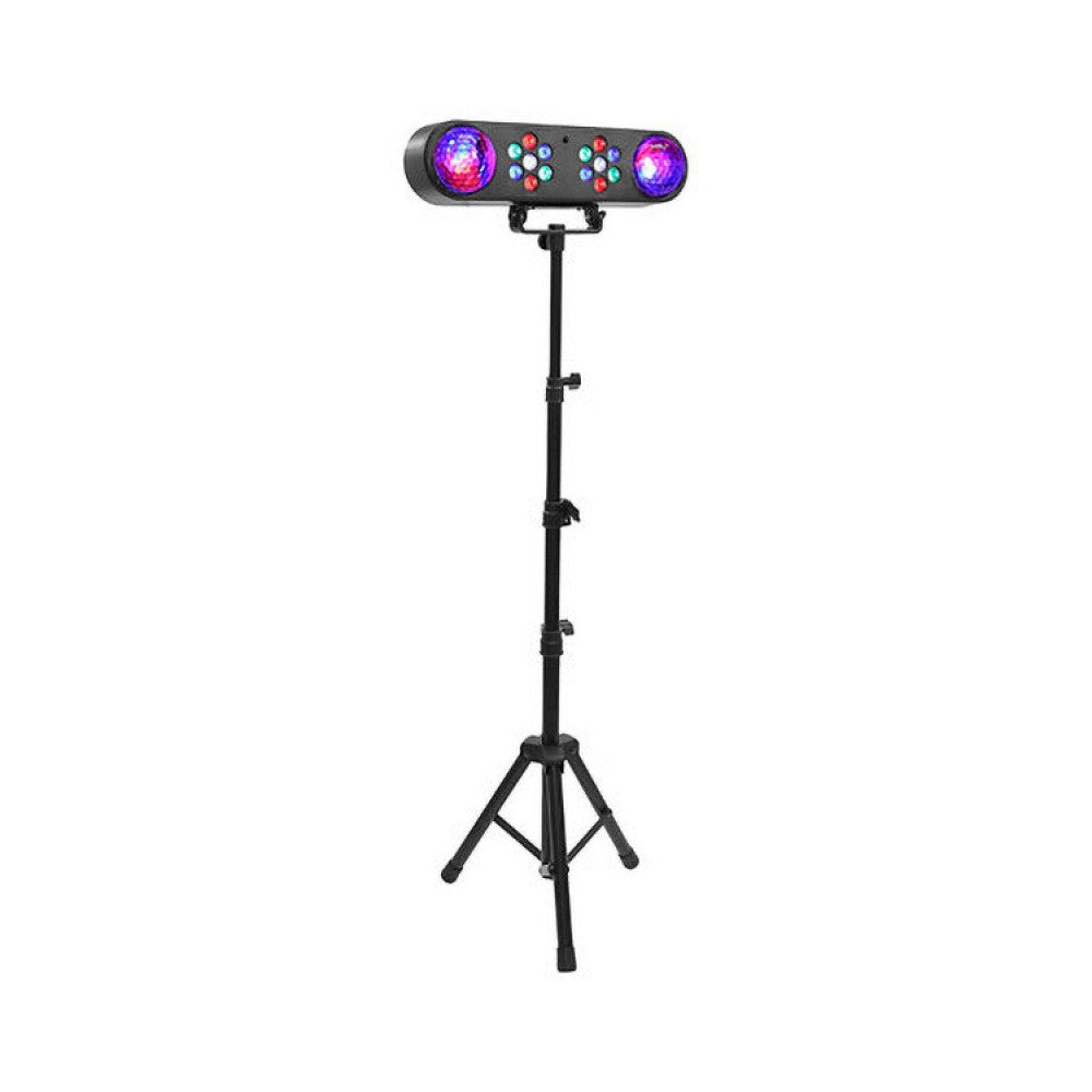 BoomTone DJ 2-in-1 multibeam effect and multicolored wash LED light set with adjustable tripod and  remote control