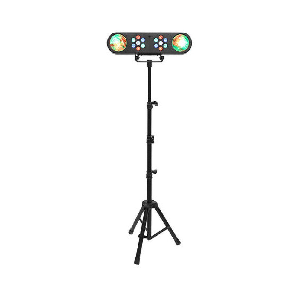 BoomTone DJ 2-in-1 multibeam effect and multicolored wash LED light set with adjustable tripod and  remote control