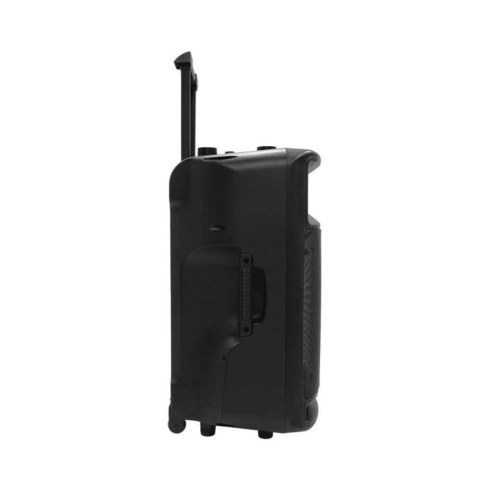 BoomTone DJ 800 W mobile loudspeaker, 15" woofer, SD card reader, USB and IR remote control, battery powered