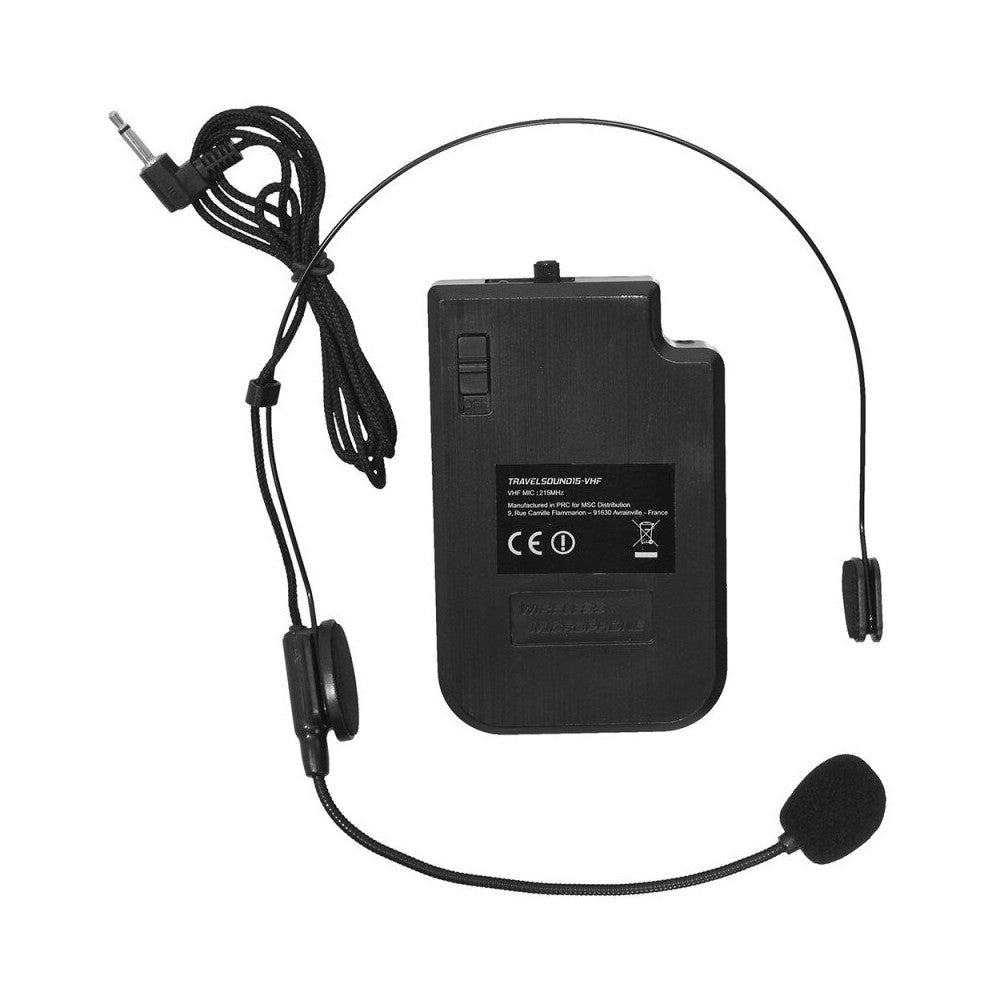 BoomTone DJ 800 W mobile loudspeaker, 15" woofer, SD card reader, USB and IR remote control, battery powered