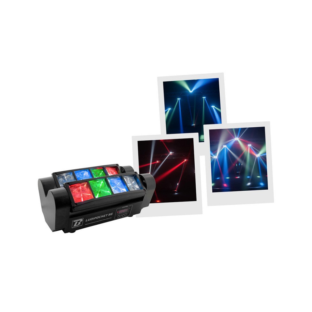 BoomTone DJ Beam effect light show, 2 x 4 lenses, 8 x 3 W RGBW 4-in-1 CREE LED