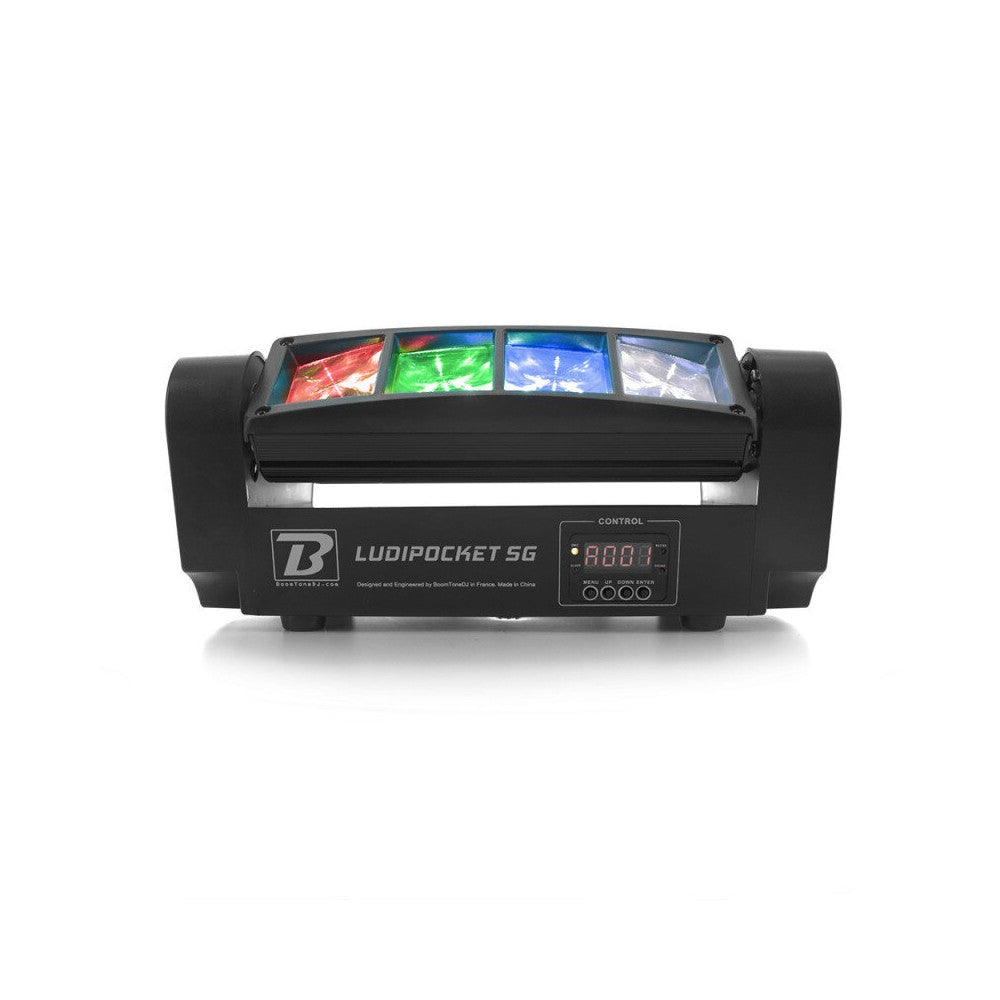 BoomTone DJ Beam effect light show, 2 x 4 lenses, 8 x 3W RGBW 4-in-1 CREE LED