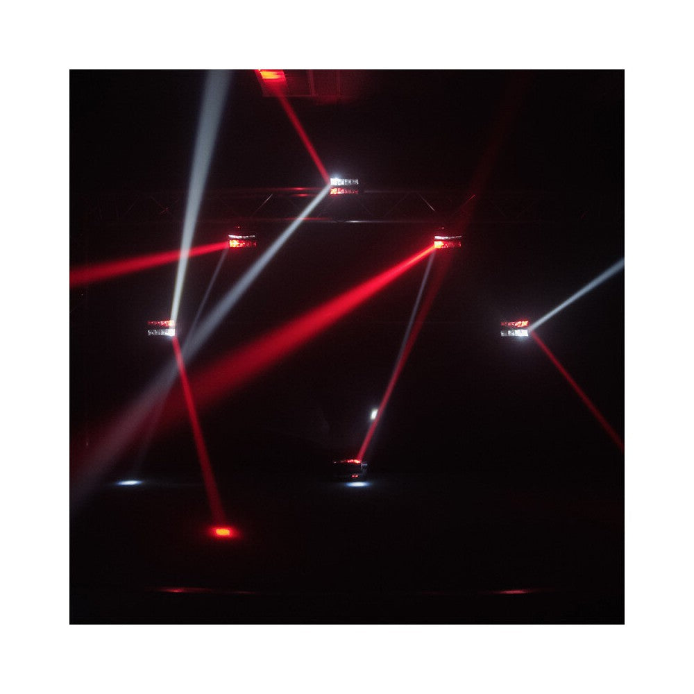 BoomTone DJ Beam effect light show, 2 x 4 lenses, 8 x 3W RGBW 4-in-1 CREE LED