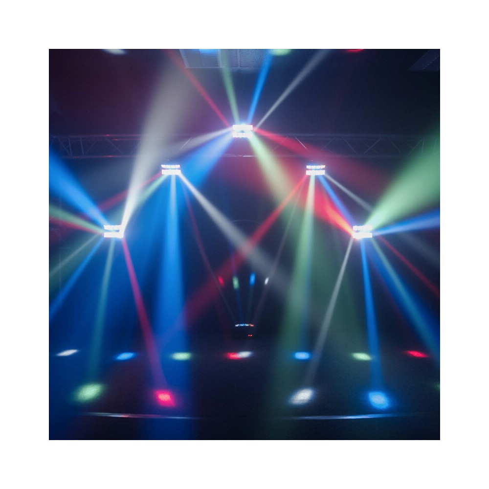 BoomTone DJ Beam effect light show, 2 x 4 lenses, 8 x 3W RGBW 4-in-1 CREE LED