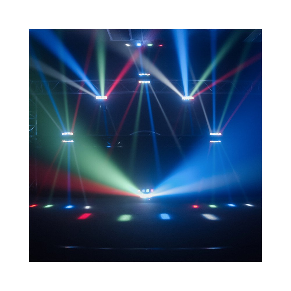 BoomTone DJ Beam effect light show, 2 x 4 lenses, 8 x 3W RGBW 4-in-1 CREE LED