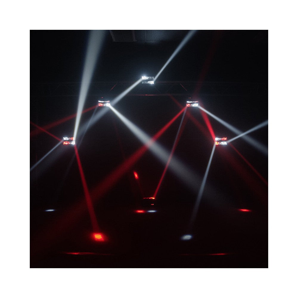 BoomTone DJ Beam effect light show, 2 x 4 lenses, 8 x 3W RGBW 4-in-1 CREE LED