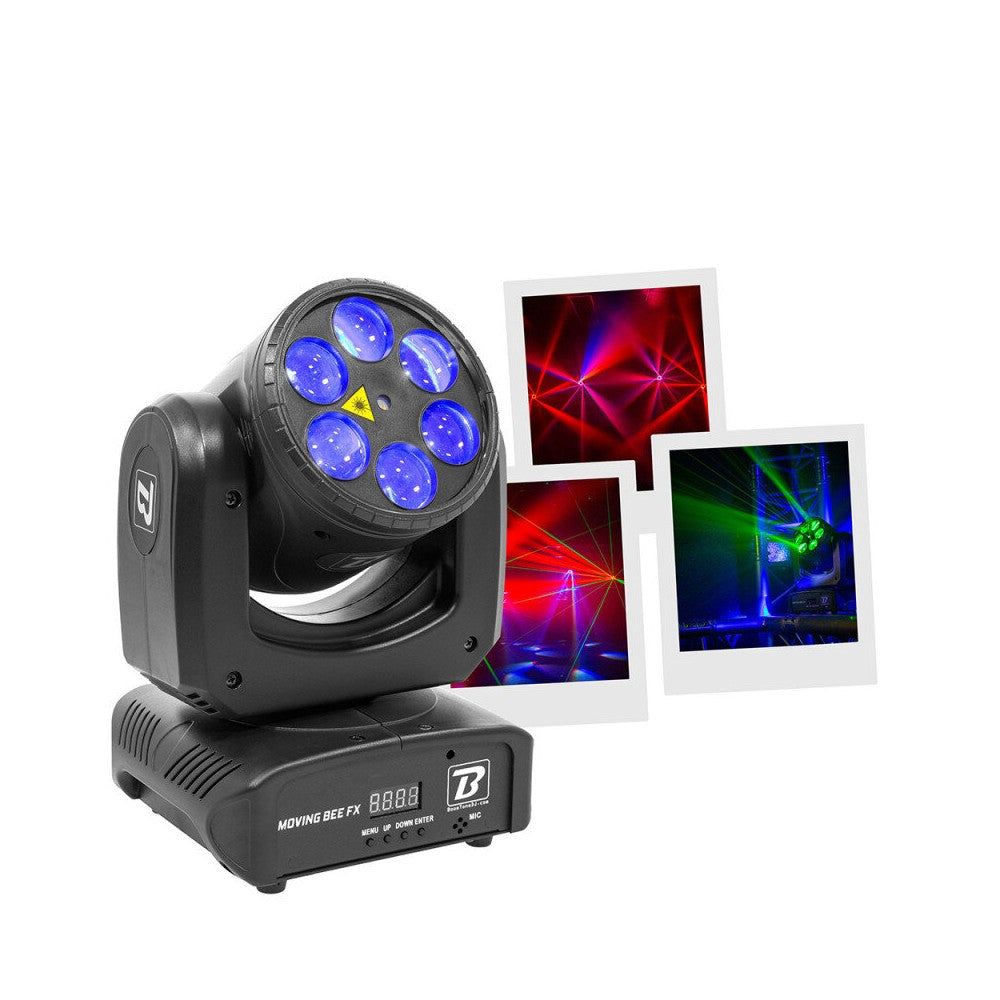BoomTone DJ Multi-function LED moving head with rotating effect and laser