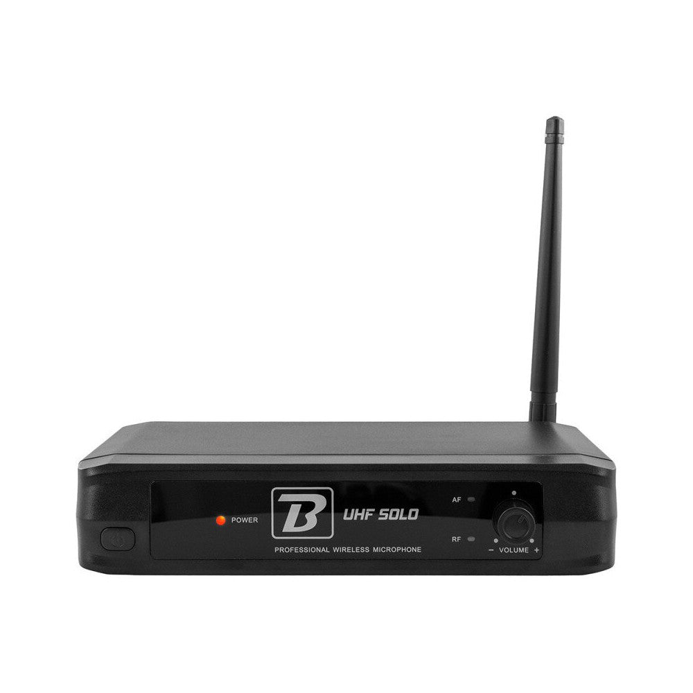 BoomTone DJ UHF wireless microphone system, including a receiver and a handheld transmitter, 682.2 MHz