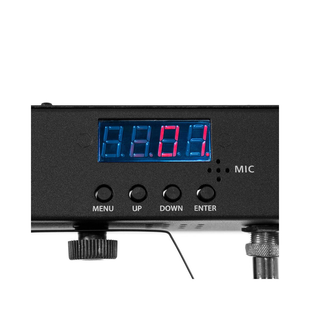 BoomTone DJ Stand lights with 4 projectors of 9 multicolored RGBW LEDs, 25° light beam angle, DMX, auto, remote control included