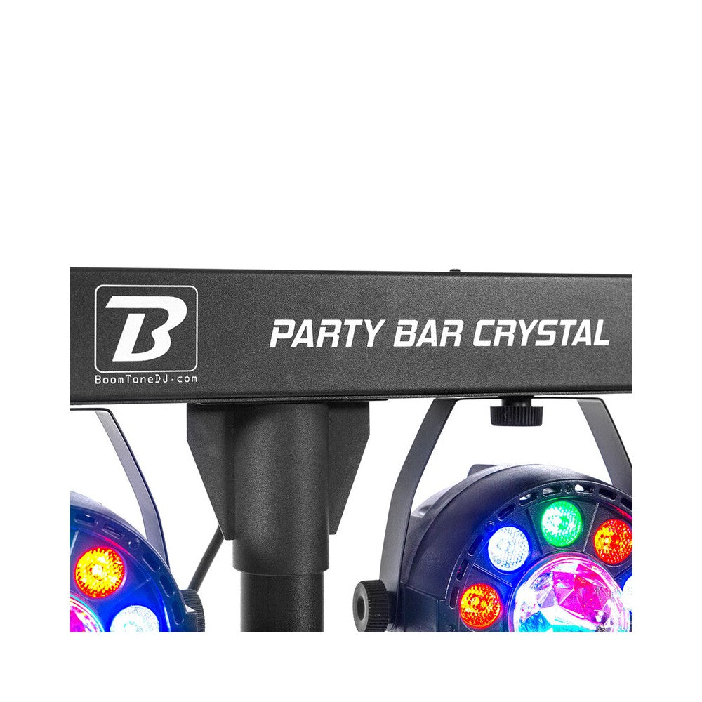 BoomTone DJ Stand lights with 4 projectors of 9 multicolored RGBW LEDs, 25° light beam angle, DMX, auto, remote control included