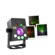 BoomTone DJ Stand-alone light show, 4-in-1 laser effects, beams, strobe and colors, long-lasting battery, IR remote control