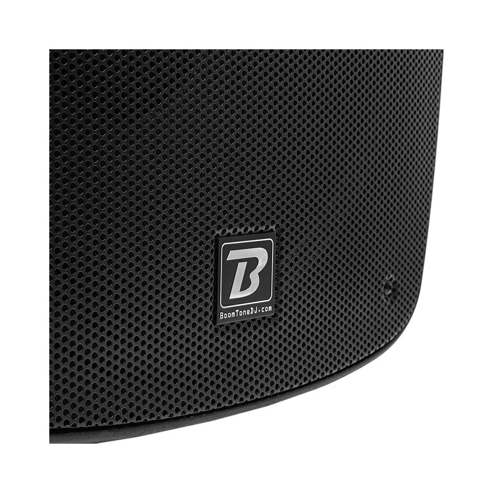 BoomTone DJ altavoz activo ABS de 2 vías y 450 W, woofer de 15", tweeter de 1", 1 entrada de micro, 1 entrada de línea y 1 salida de enlace, USB / SDHC