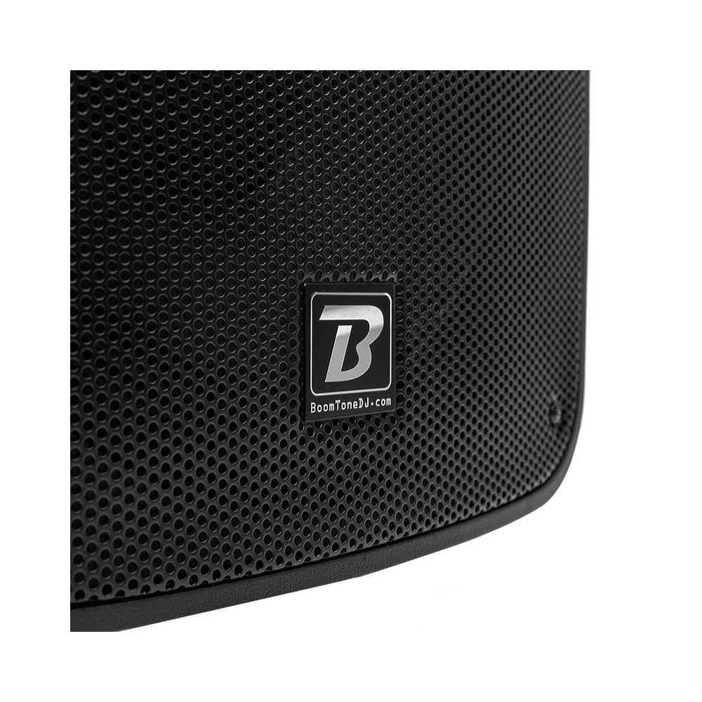 Bafle activo BoomTone DJ 400 W de 2 vías ABS, woofer de 12", tweeter de 1", 1 entrada de micrófono, 1 entrada de línea y 1 salida de enlace, USB / SDHC