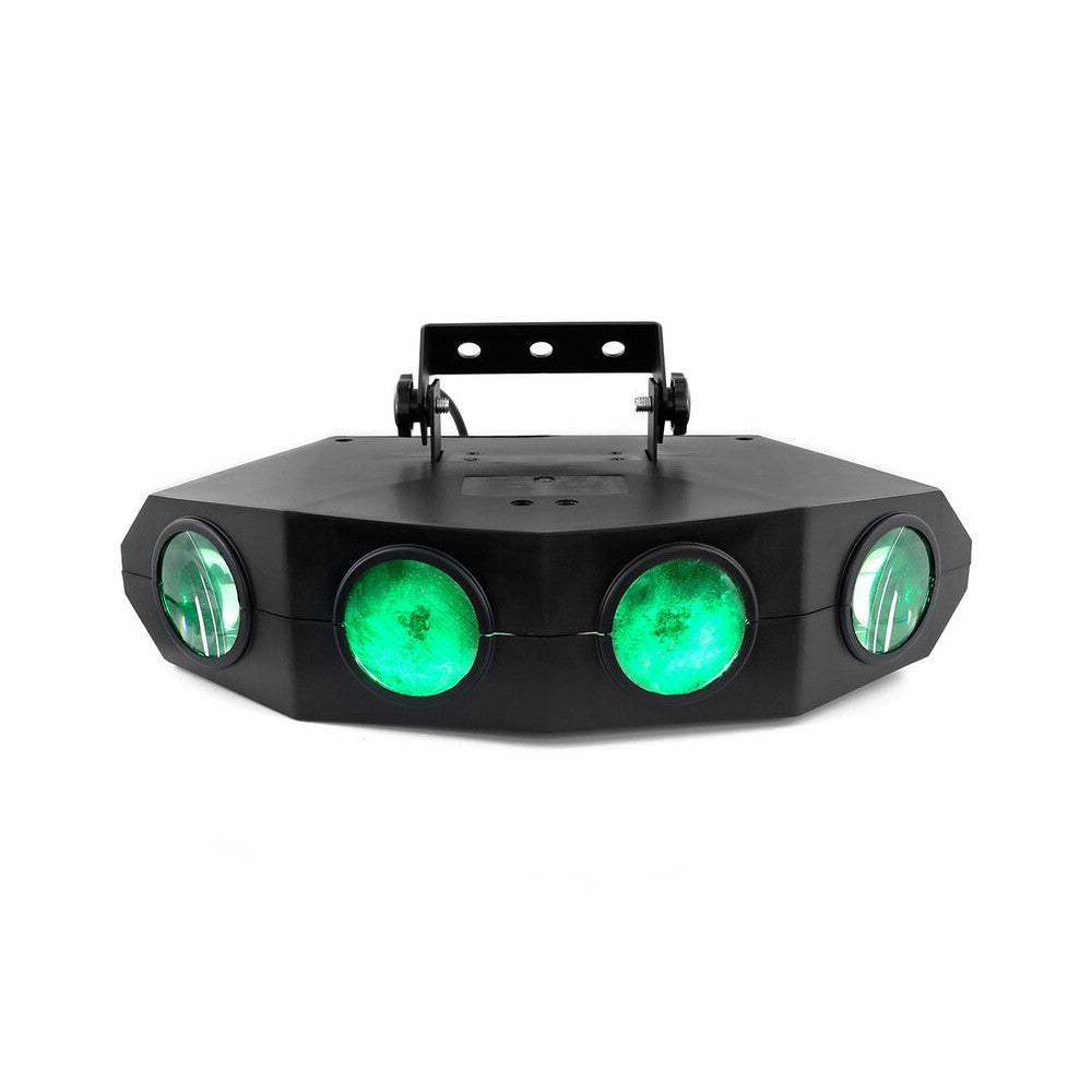 BoomTone DJ Multi-beam with 128 x 5 mm RGBA LED light set with 4 lenses, remote control