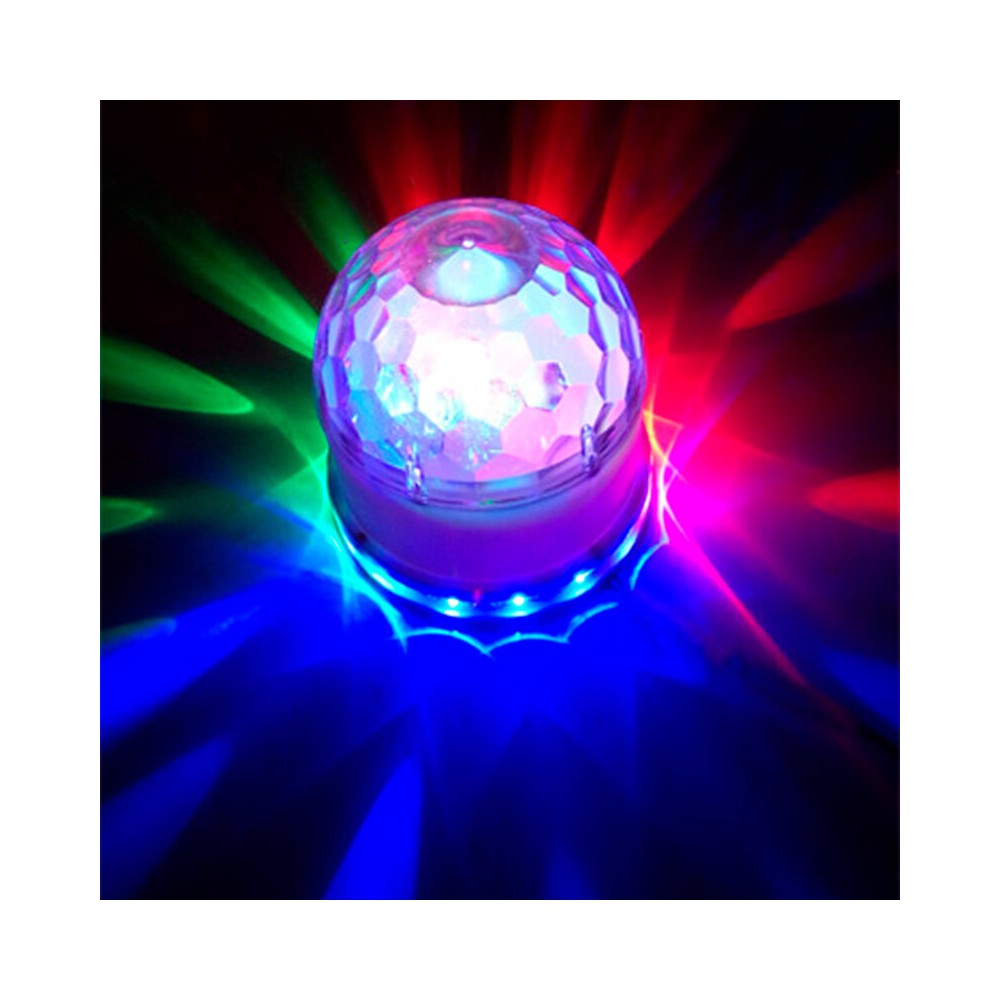Esfera luminosa doble "Sun" y efecto de bola de discoteca, 48 LED RGB, modos automático y de audio, 6 W de consumo de energía