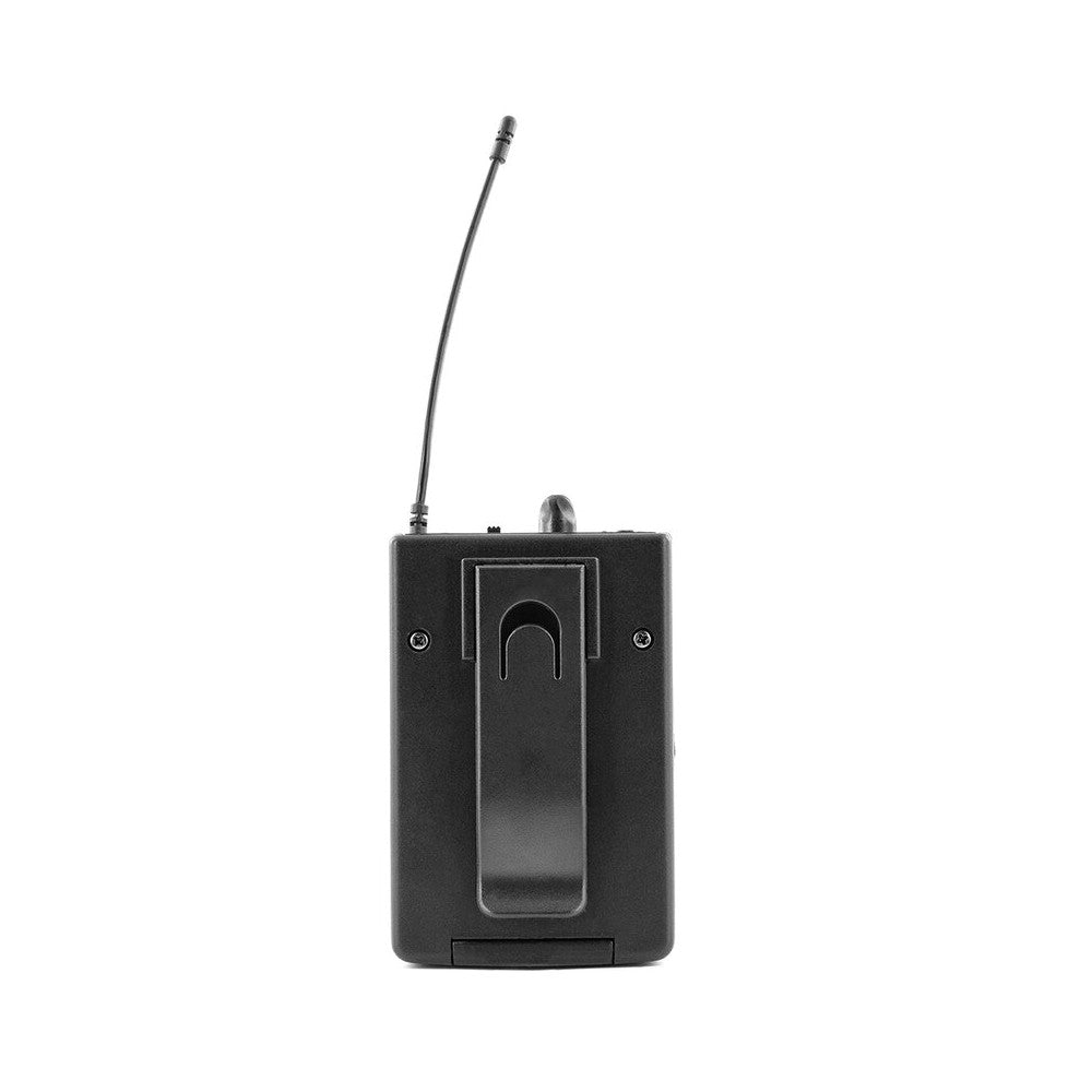 Transmisor inalámbrico BoomTone DJ de 30 mW UHF, micrófono de diadema + petaca, 682,2 MHz, autonomía de 6 horas, alcance de 50 a 80 m