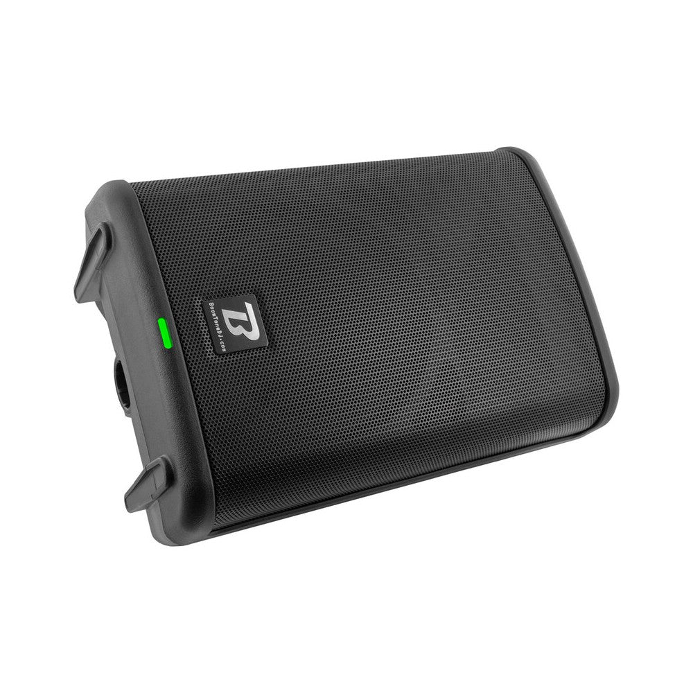 BoomTone DJ Altavoz activo portátil de 8" de 2 vías con batería recargable, LF 65 W + HF 35 W, 2 entradas de MIC / línea / instrumento