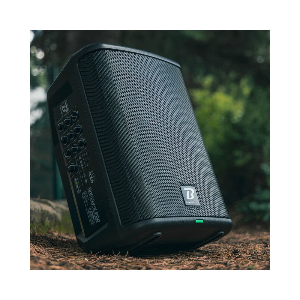 BoomTone DJ Altavoz activo portátil de 8" de 2 vías con batería recargable, LF 65 W + HF 35 W, 2 entradas de MIC / línea / instrumento